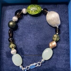 JTV sterling silver multi gem bracelet